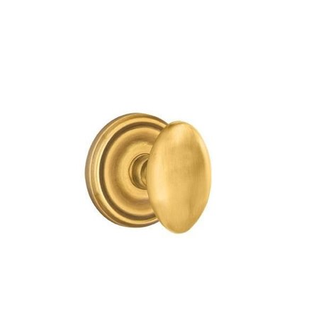 EMTEK Egg Knob 2-3/8 in Backset Privacy w/Regular Rose for 1-1/4 in to 2 in Door French Antique Brass 8200EUS7